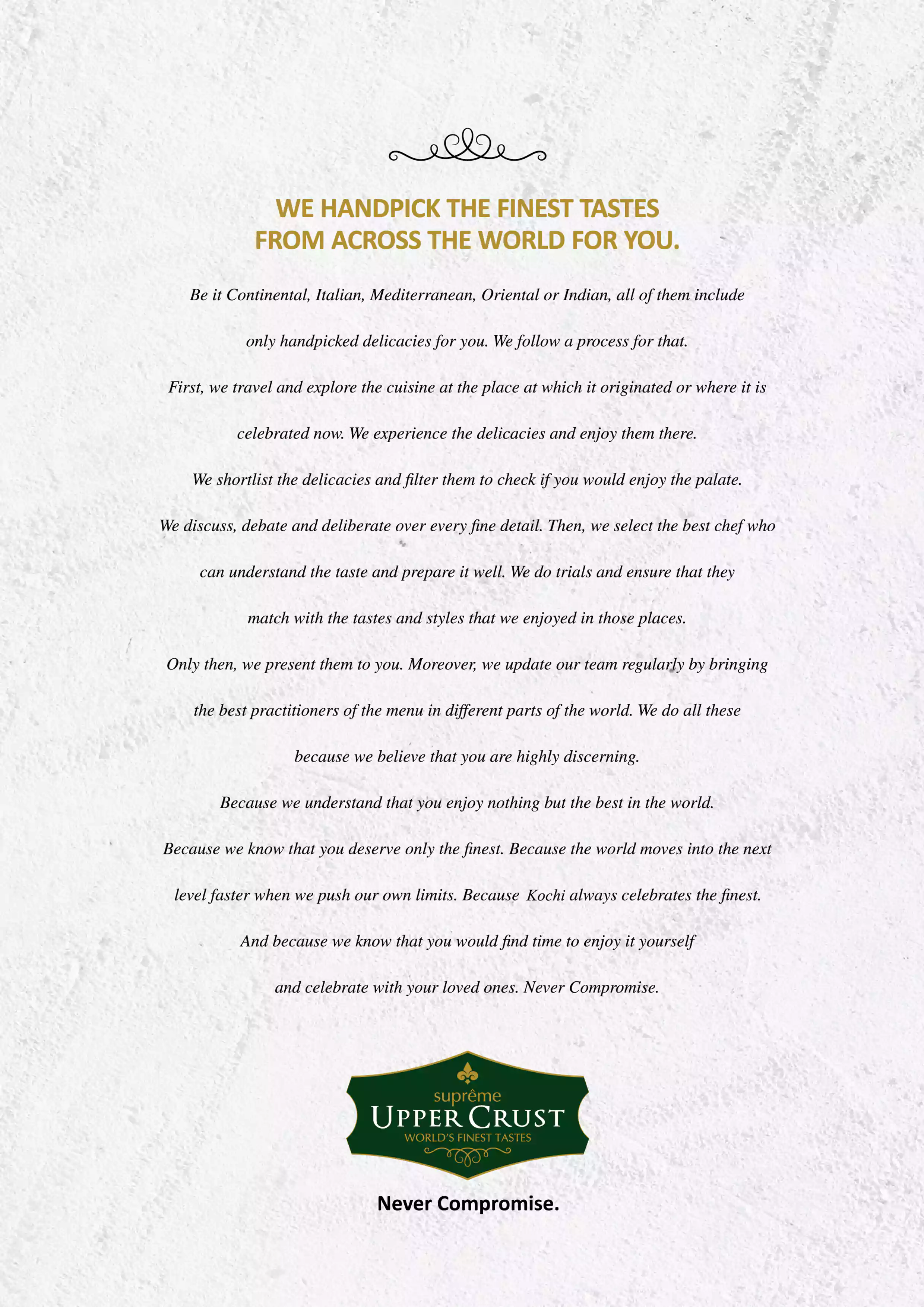 UpperCrust menu